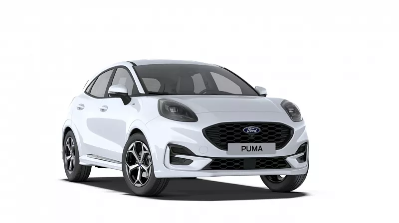 Ford Puma ST- Line, 1,0 EcoBoost hybrid ( mHEV ) 92kW 1,0 EcoBoost 92 kW automat Frozen White