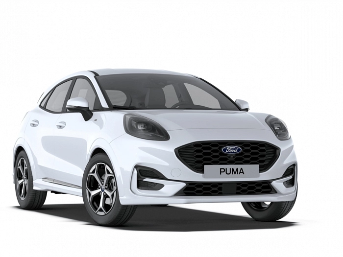 Ford Puma ST- Line, 1,0 EcoBoost hybrid ( mHEV ) 92kW 1,0 EcoBoost 92 kW automat Frozen White