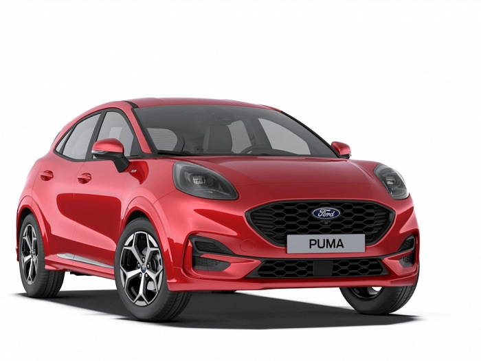 Ford Puma ST- Line, 1,0 EcoBoost hybrid ( mHEV ) 92kW 1,0 EcoBoost 92 kW automat Fantastic Red