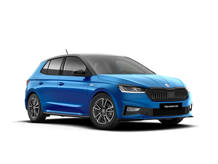 Škoda FABIA MONTE CARLO 1,5 TSI 110 kW automat Modrá Race metalíza Černá Magic metalíza