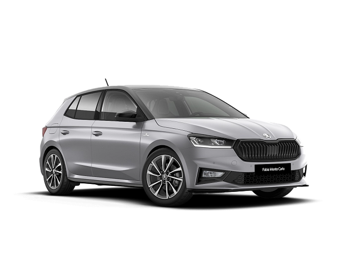 Škoda FABIA MONTE CARLO 1,0 TSI 85 kW automat Stříbrná Brilliant metalíza Černá Magic metalíza